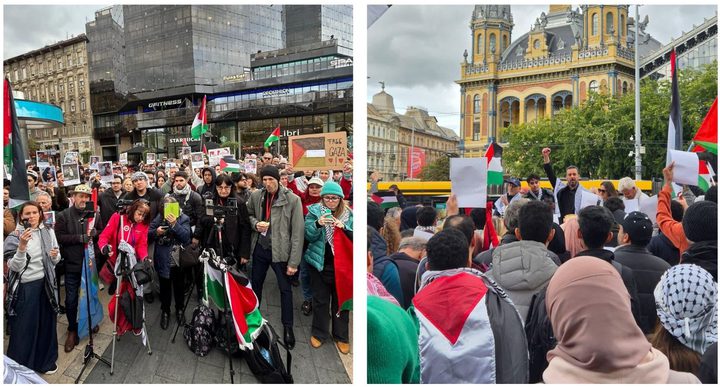 تظاهرة في بودابست تنديدا باستمرار الحرب على غزة