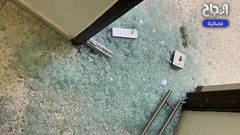 آثار التخريب في مبنى الاتحاد العام لنقابات عمال فلسطين خلال اقتحام مدينة نابلس.