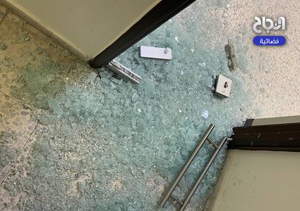 آثار التخريب في مبنى الاتحاد العام لنقابات عمال فلسطين خلال اقتحام مدينة نابلس.