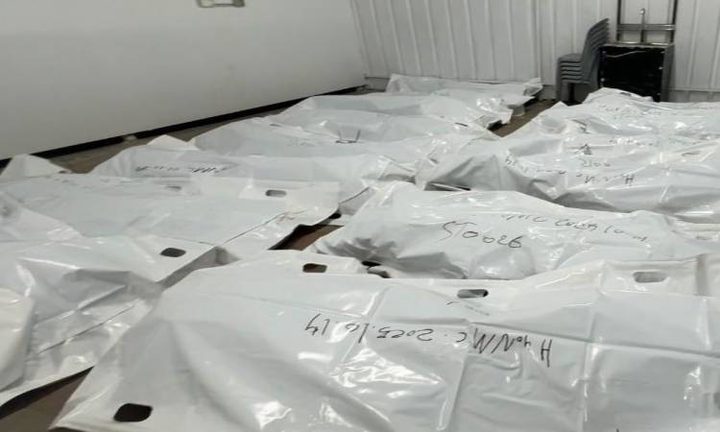 مصادر طبية: ارتفاع عدد جثامين الشهداء المستلمة إلى 120 بعد الإفراج عن 30 جثماناً