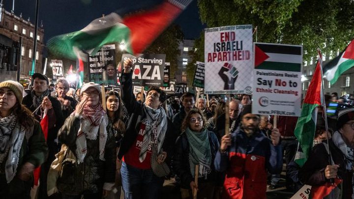 تظاهرة احتجاجية في لندن ضد مواصلة إسرائيل هجماتها على غزة