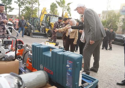 الدفاع المدني يتسلم معدات وآليات ثقيلة بدعم من جمهورية ألمانيا الاتحادية