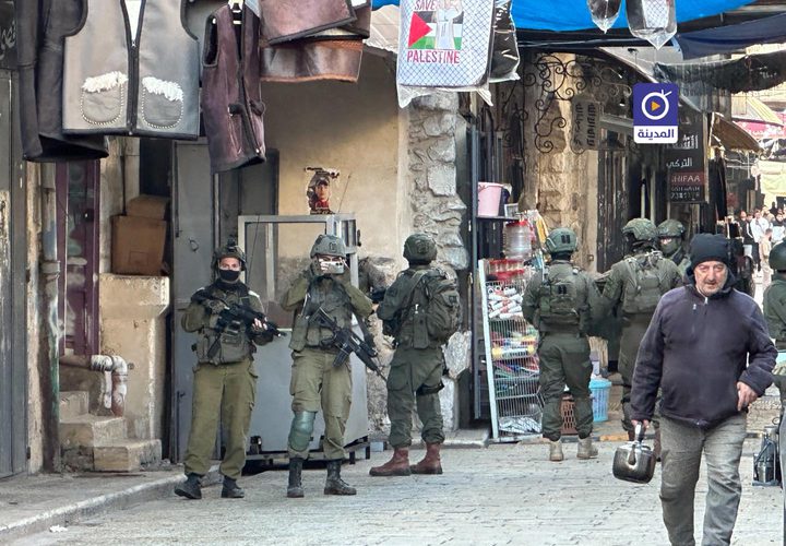 جانب من انتشار جيش الاحتلال داخل البلدة القديمة في نابلس