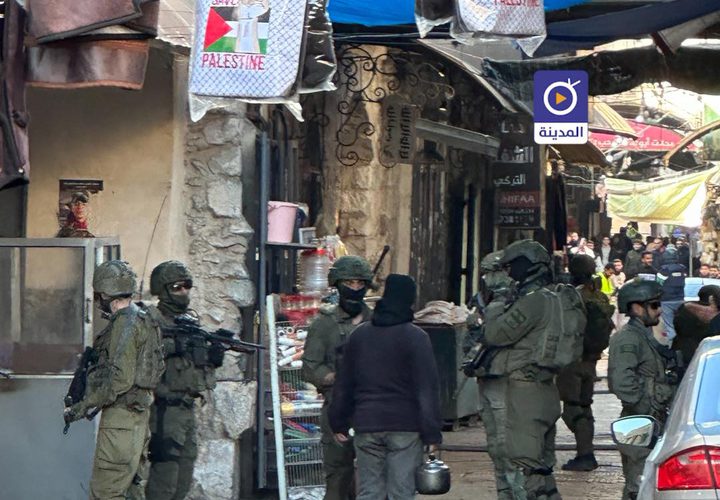 جانب من انتشار جيش الاحتلال داخل البلدة القديمة في نابلس