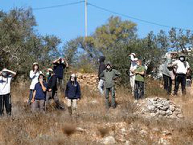 مستوطنون يحرثون أراضي في عقربا ويانون جنوب نابلس