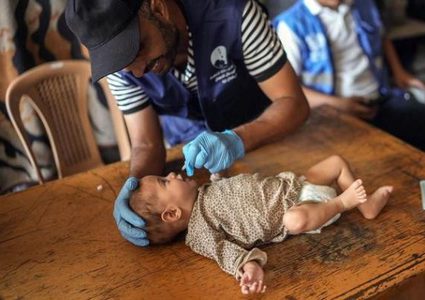 إطلاق الحملة الاستدراكية الثانية لتطعيم الأطفال دون سن الثالثة في قطاع غزة