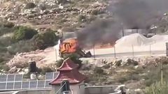 مستوطنون يحرقون 3 جرافات ومركبة ومعدات في عوريف جنوب نابلس