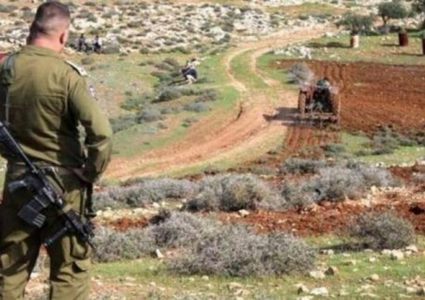 تجريف أراضٍ واقتلاع أشجار في كفر مالك شمال شرق رام الله