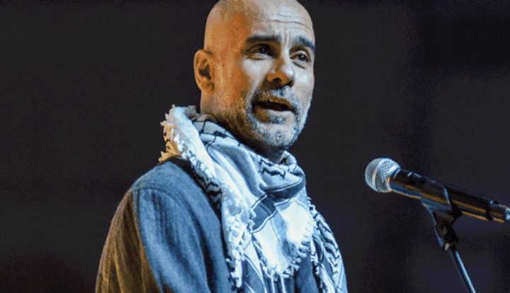 غوارديولا بالكوفية: نحن مع فلسطين، اسرائيل تقتل اطفالنا