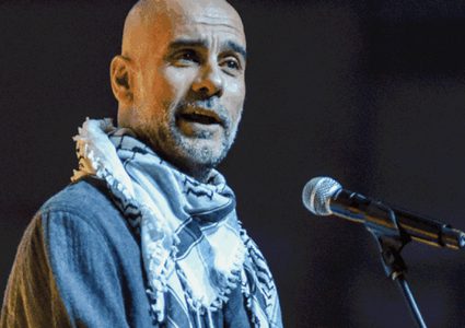 غوارديولا بالكوفية: نحن مع فلسطين، اسرائيل تقتل اطفالنا