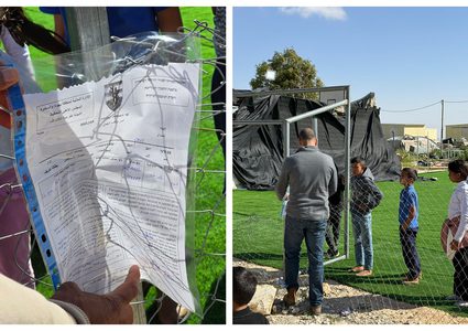 الاحتلال يُخطر بهدم ملعب أم الخير في مسافر يطا جنوب الخليل