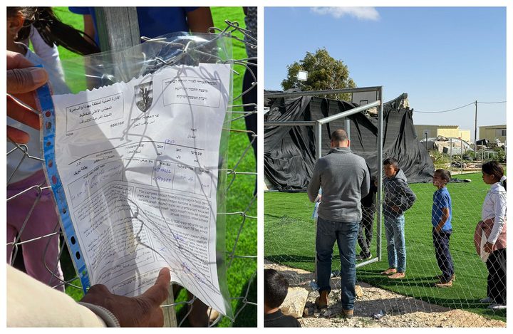 الاحتلال يُخطر بهدم ملعب أم الخير في مسافر يطا جنوب الخليل