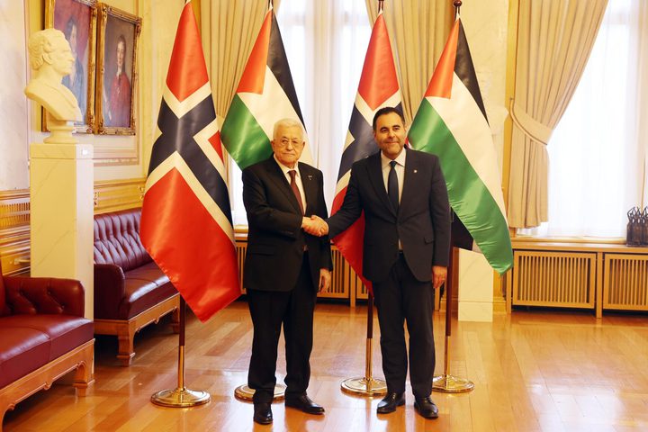 الرئيس محمود عباس يلتقي رئيس البرلمان النرويجي