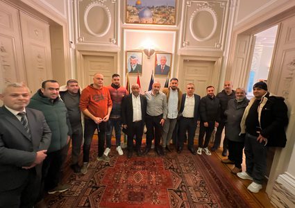 سفيرة دولة فلسطين تستقبل وفداً من أبناء الجالية الفلسطينية في بلجيكا