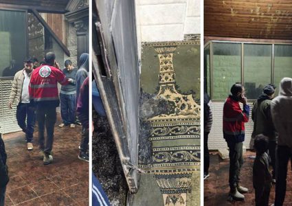 مستوطنون يحرقون مسجدا في قرية مادما جنوب نابلس
