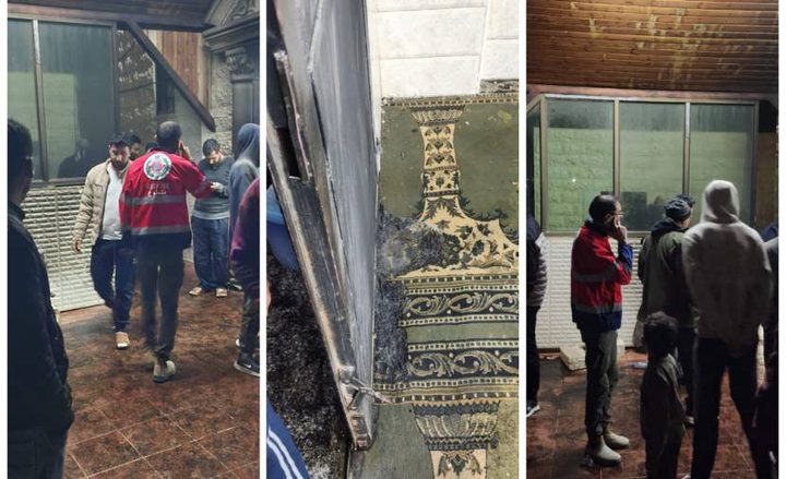 مستوطنون يحرقون مسجدا في قرية مادما جنوب نابلس