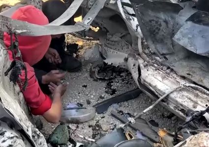 بالصور| استشهاد 9 من عناصر الشرطة إثر قصف إسرائيلي استهدف مركبة وسط غزة