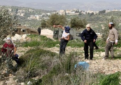 مستعمرون يهاجمون مدرسة اللبن الشرقية