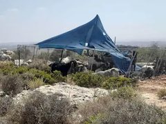 مستوطنون ينصبون خياما في أراضي بيت امرين شمال غرب نابلس