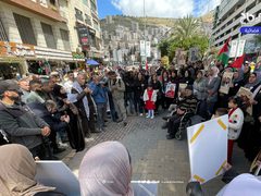 تغطية صحفية : وقفة احتجاجية لأهالي الشهداء في نابلس رفضًا لقرار إعدام الأسرى الفلسطينيين