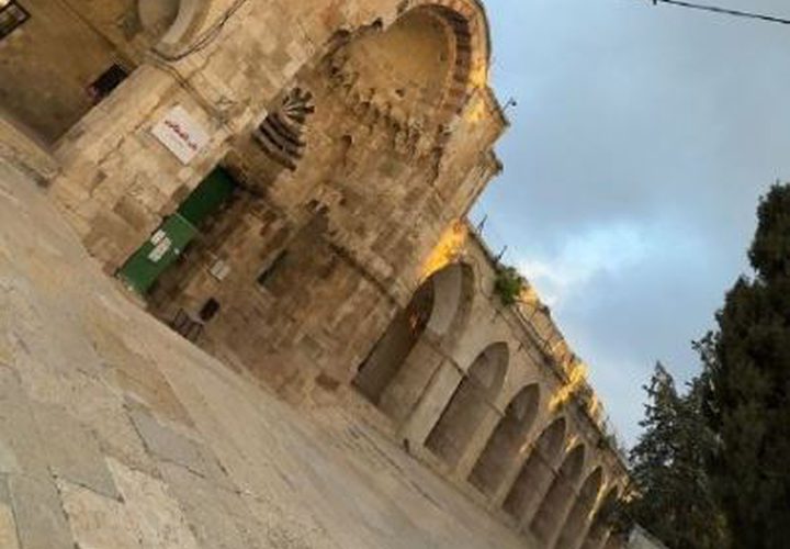 باحات المسجد الأقصى الفارغة في ظل الإغلاق المستمر صباح اليوم.