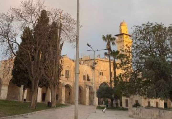 باحات المسجد الأقصى الفارغة في ظل الإغلاق المستمر صباح اليوم.