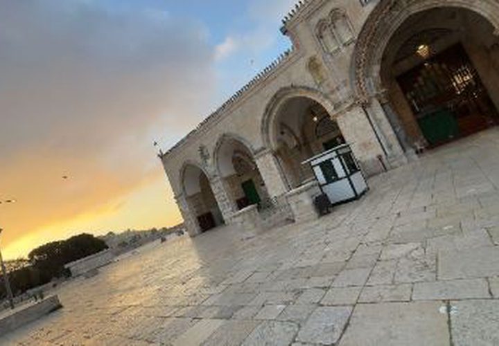 باحات المسجد الأقصى الفارغة في ظل الإغلاق المستمر صباح اليوم.