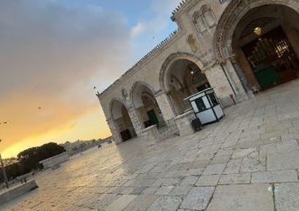 باحات المسجد الأقصى الفارغة في ظل الإغلاق المستمر صباح اليوم.