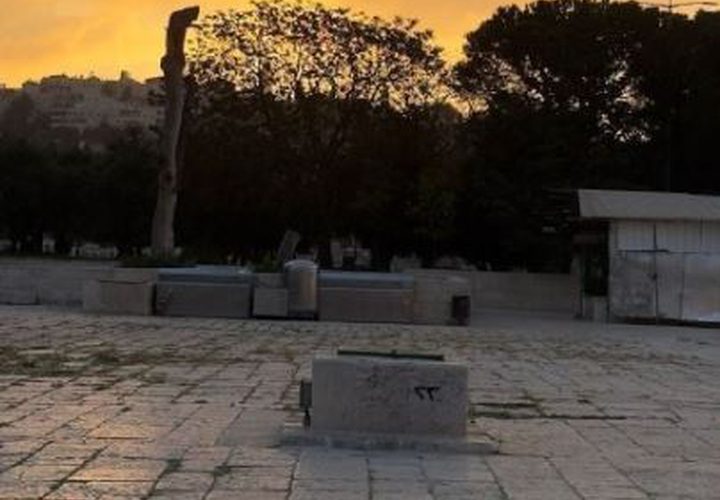 باحات المسجد الأقصى الفارغة في ظل الإغلاق المستمر صباح اليوم.