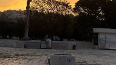 باحات المسجد الأقصى الفارغة في ظل الإغلاق المستمر صباح اليوم.