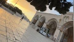 باحات المسجد الأقصى الفارغة في ظل الإغلاق المستمر صباح اليوم.