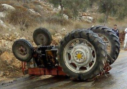 وفاة مواطن إثر انقلاب جرار زراعي جنوب نابلس