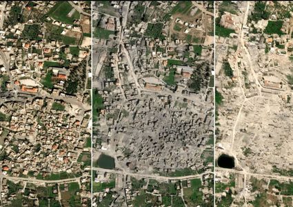 الاحتلال يطبق نموذج غزة :صور الأقمار الصناعية توثق تدمير قرى كاملة جنوب لبنان