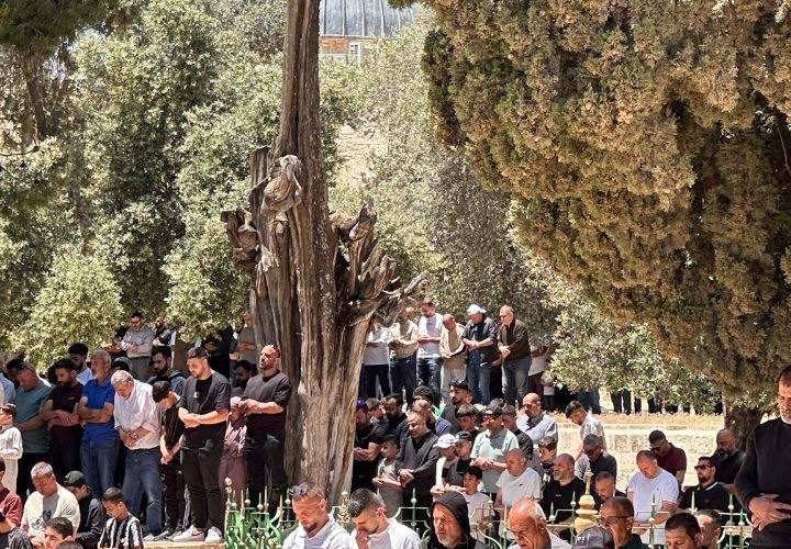 عشرات آلاف الفلسطينيين يؤدون صلاة الجمعة في المسجد الأقصى المبارك