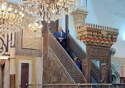 خطبة وصلاة الجمعة في الحرم الإبراهيمي الشريف بالبلدة القديمة في مدينة الخليل