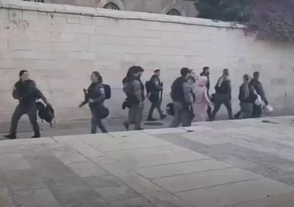 قوات الاحتلال تعتقل سيدة وصحفيا من دائرة الأوقاف في المسجد الأقصى