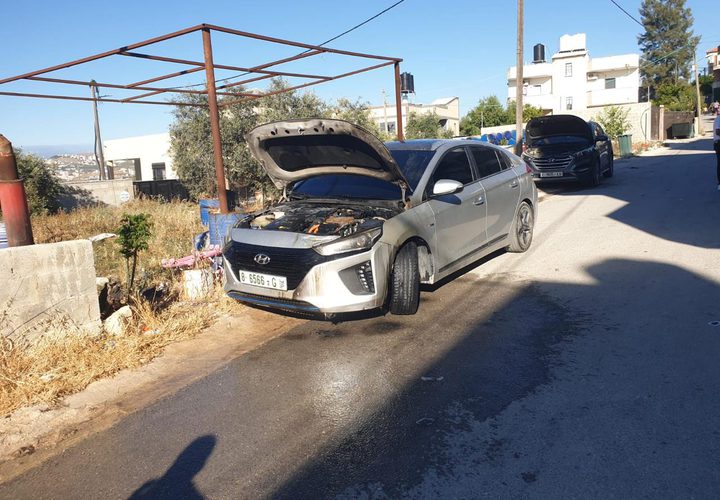 آثار هجوم المستوطنين على ممتلكات ومنازل المواطنين في قرية جيت شرق قلقيلية.