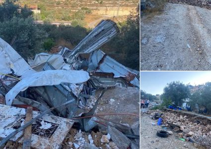 الاحتلال يهدم مسلخا للدواجن في قرية راس كركر غرب رام الله