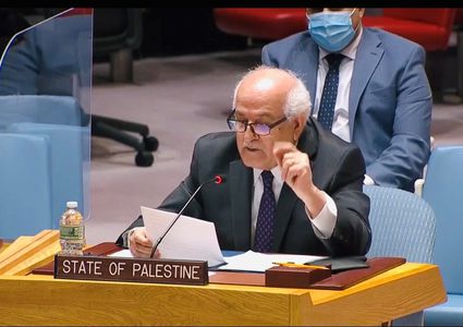 منصور يطالب مجلس الأمن بضمان وصول الأمم المتحدة للتحقيق بجرائم الاحتلال