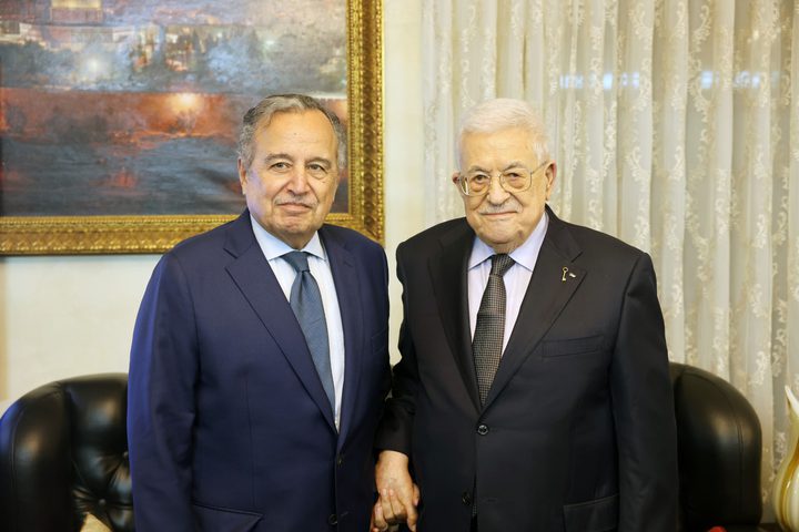 الرئيس الفلسطيني محمود عباس يستقبل الأمين العام لجامعة الدول العربية نبيل فهمي