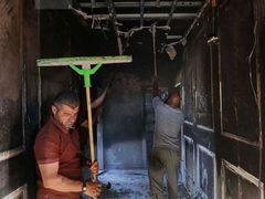 آثار إحراق المستوطنين لمنزل في قرية "تل" جنوب غرب مدينة نابلس