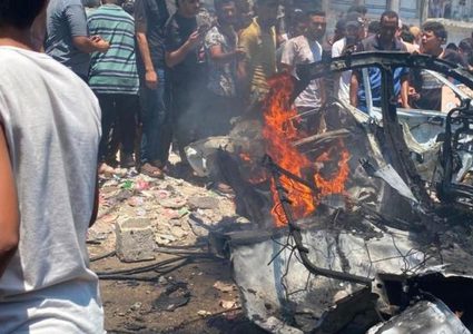 14 إصابة في قصف الاحتلال مركبة بمدينة غزة