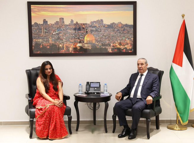 الشيخ يستقبل ممثلة جمهورية الهند لدى دولة فلسطين