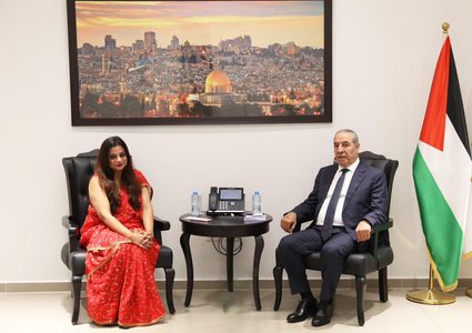 الشيخ يستقبل ممثلة جمهورية الهند لدى دولة فلسطين