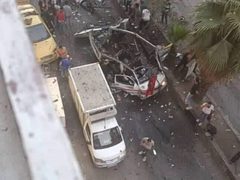 ضحايا بانفجار عبوة ناسفة داخل حافلة في جرمانا بريف دمشق