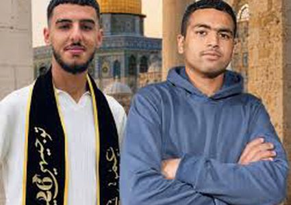 تشييع جثمان الشهيدين خليل شحادة وعمر النعسان إلى مثواهما الأخير في المغير