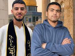 تشييع جثمان الشهيدين خليل شحادة وعمر النعسان إلى مثواهما الأخير في المغير