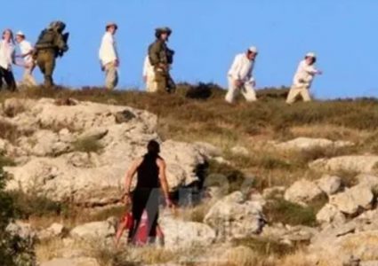 مستوطنون يقتحمون أطراف قرية المغير