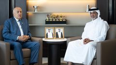 الرجوب يبحث تعزيز التعاون مع رئيس الاتحاد القطري لكرة القدم