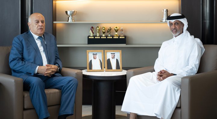 الرجوب يبحث تعزيز التعاون مع رئيس الاتحاد القطري لكرة القدم